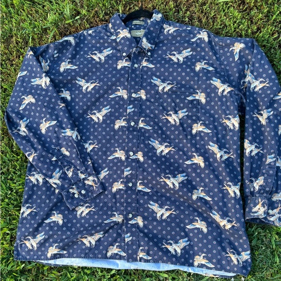 Natural Issue Duck Print Button Down Shirt Men’s 2XLT - Picture 1 of 8